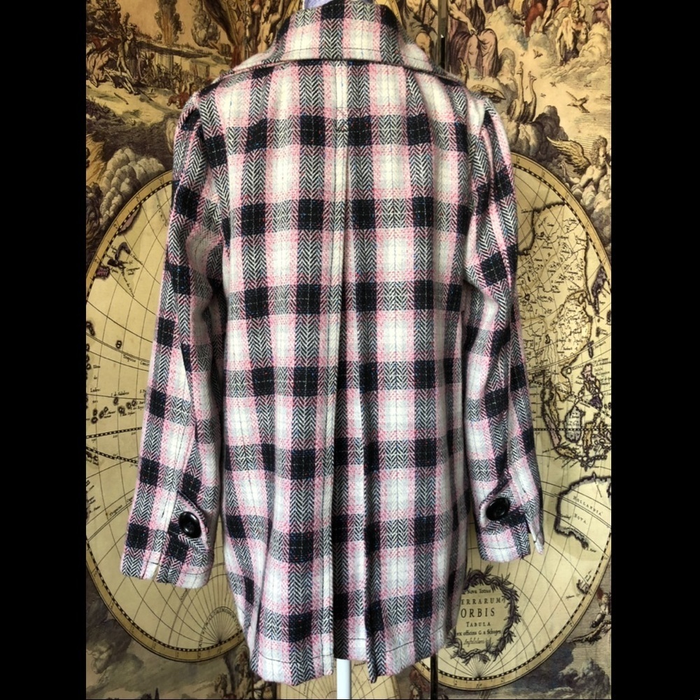 Sashimi Pink plaid peacoat. Size M - Picture 4 of 6